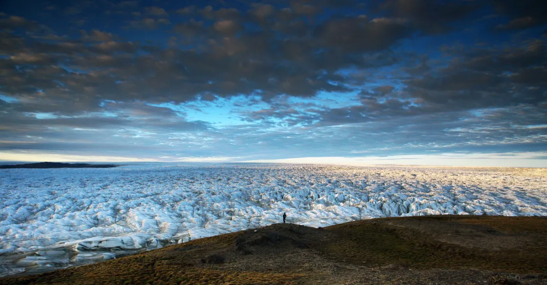 Looking out onto the Greenland Ice Sheet
