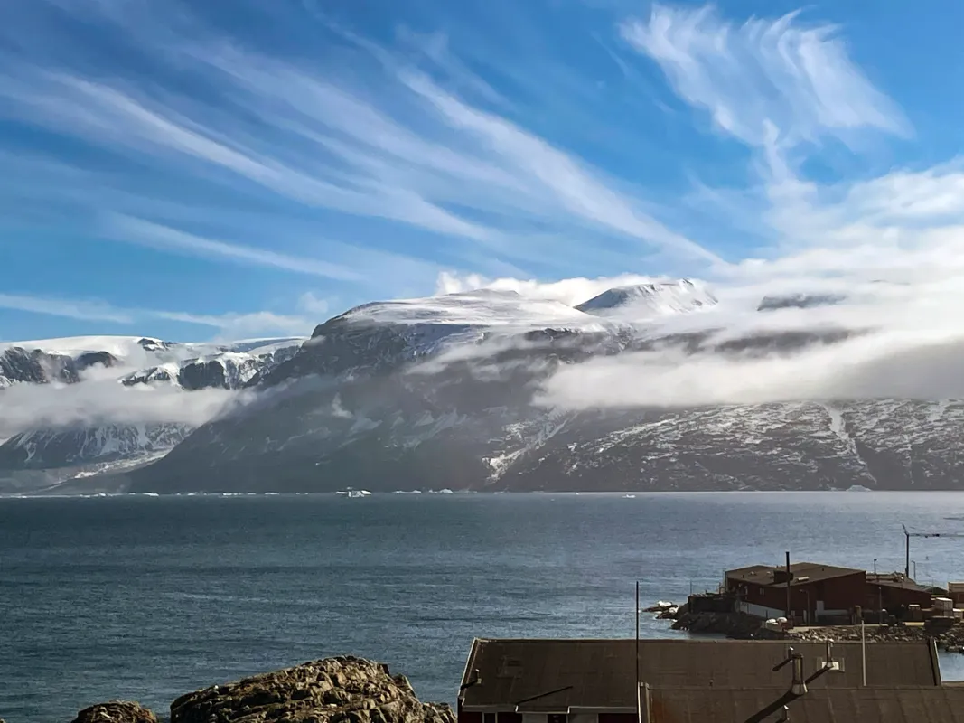 Clouds form over Nussuaq Peninsula in Greenland