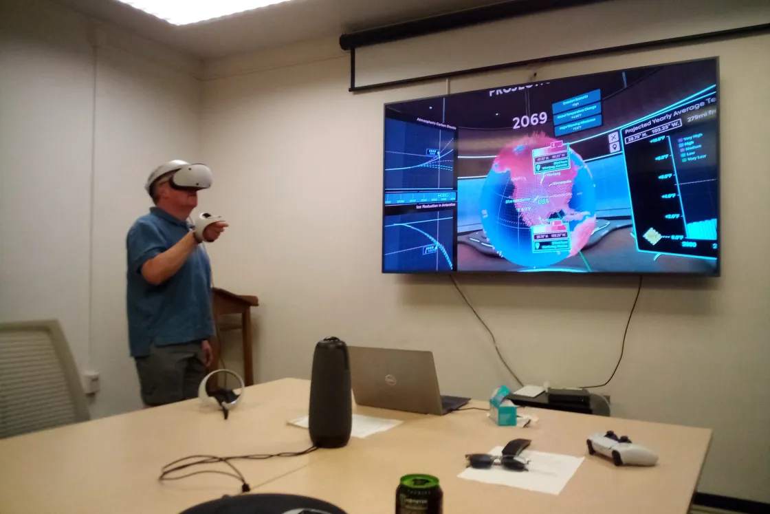 NSIDCer Walt Meier testing Climate Station