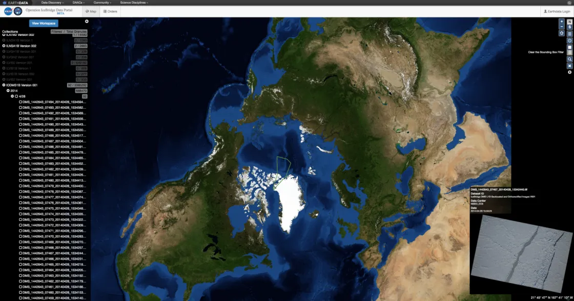 screen shot of data portal