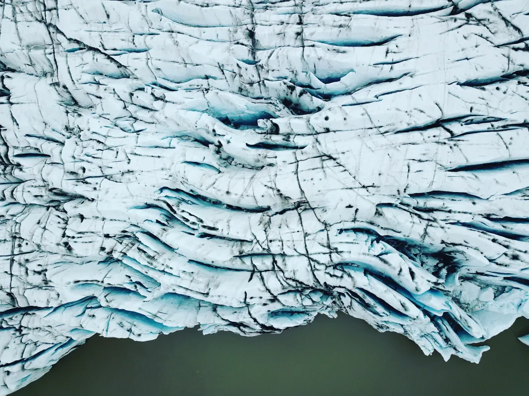 The calving front of the Fjallsjökull Glacier in Iceland