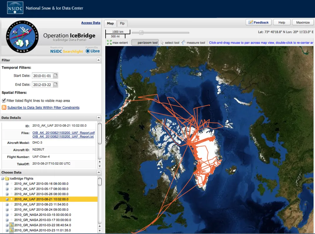 image of the IceBridge portal