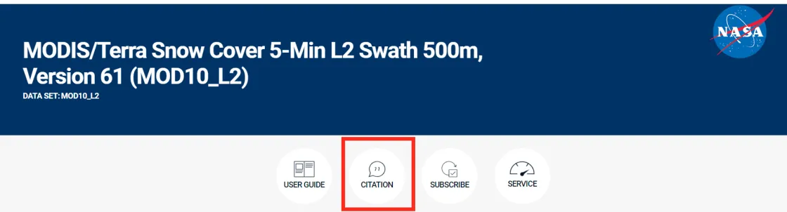 Citation Icon - Data Set Landing Page
