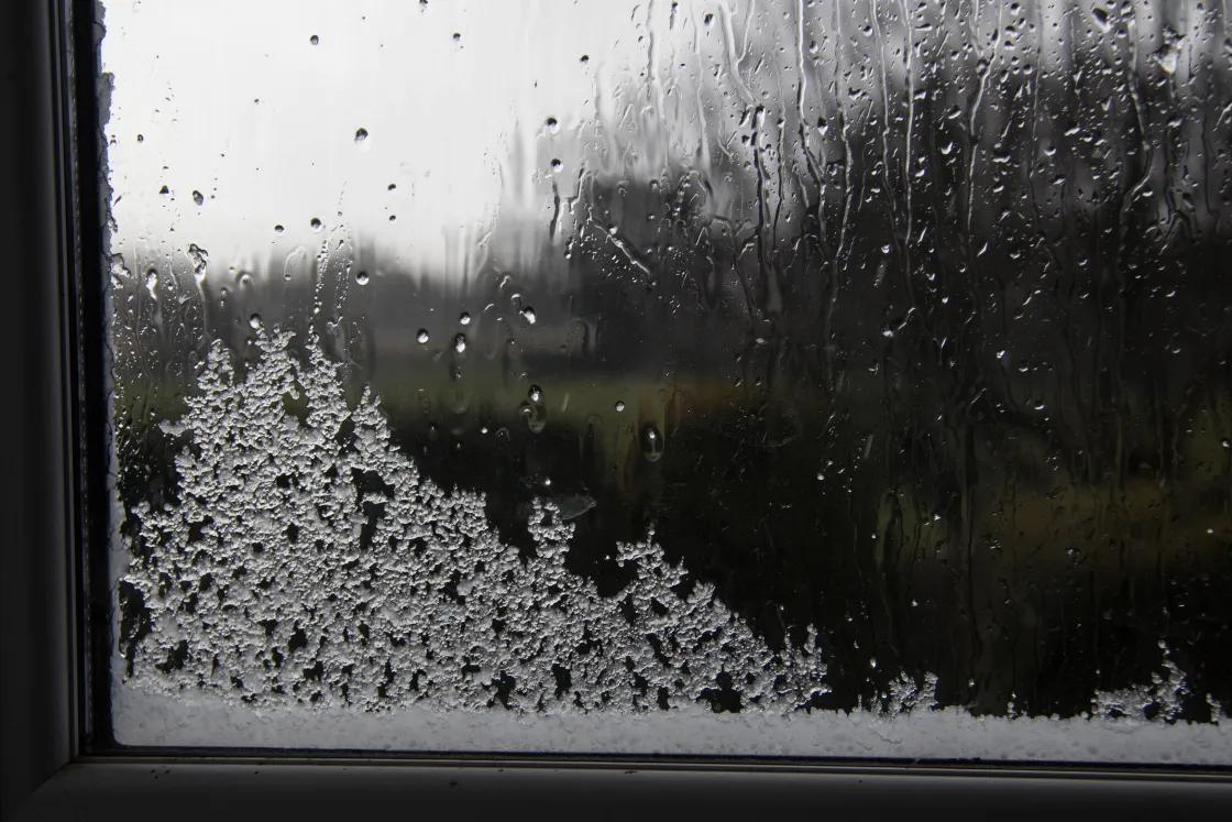 sleet in window