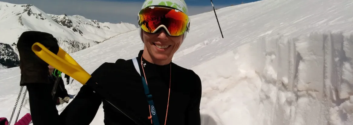 Windnagel digging a snow pit