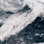 satellite image of atmospheric river approaching western US